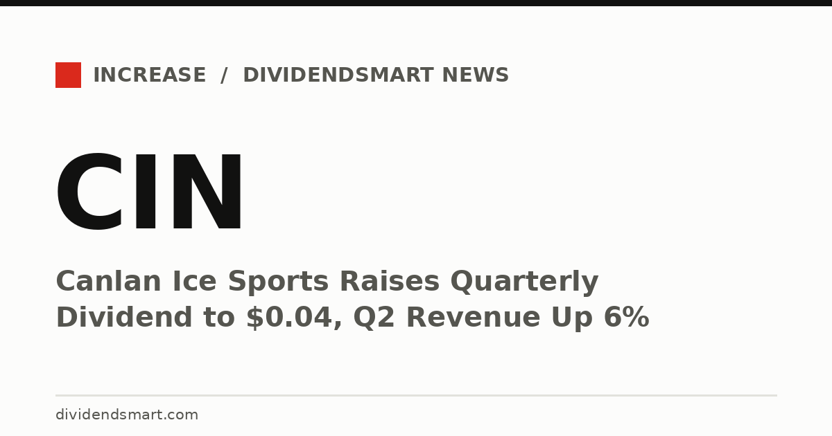 Canlan Ice Sports Raises Quarterly Dividend to $0.04, Q2 Revenue Up 6%