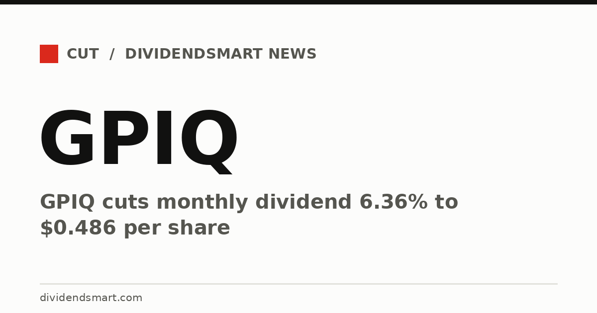 GPIQ cuts monthly dividend 6.36% to $0.486 per share
