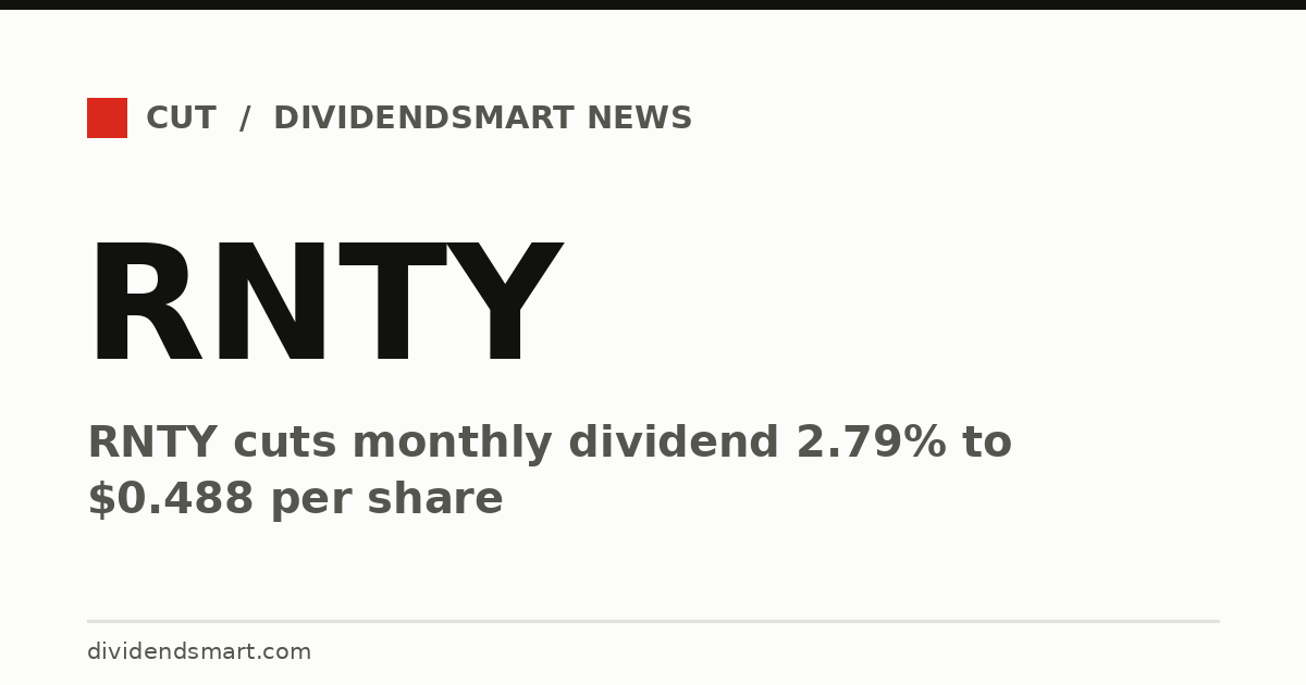 RNTY cuts monthly dividend 2.79% to $0.488 per share